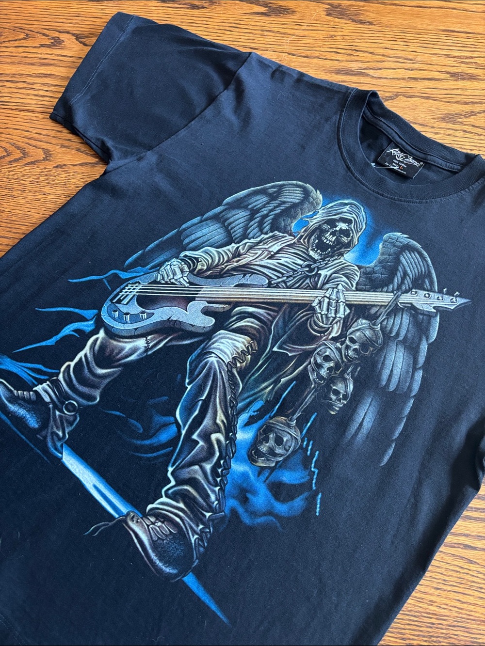 ROCK CHANG- Graphic Rocker Tee with Angel Skeleton (M-109)
